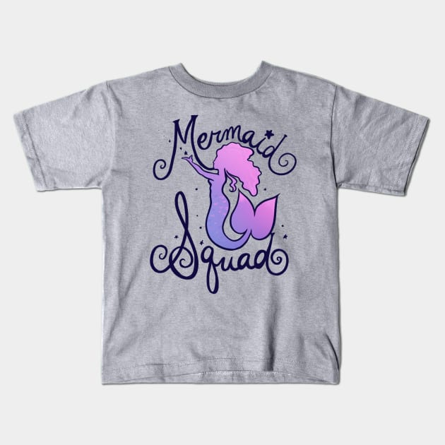 Mermaid Squad Kids T-Shirt by bubbsnugg